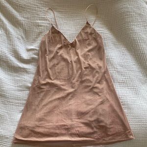Light pink velvet mini dress